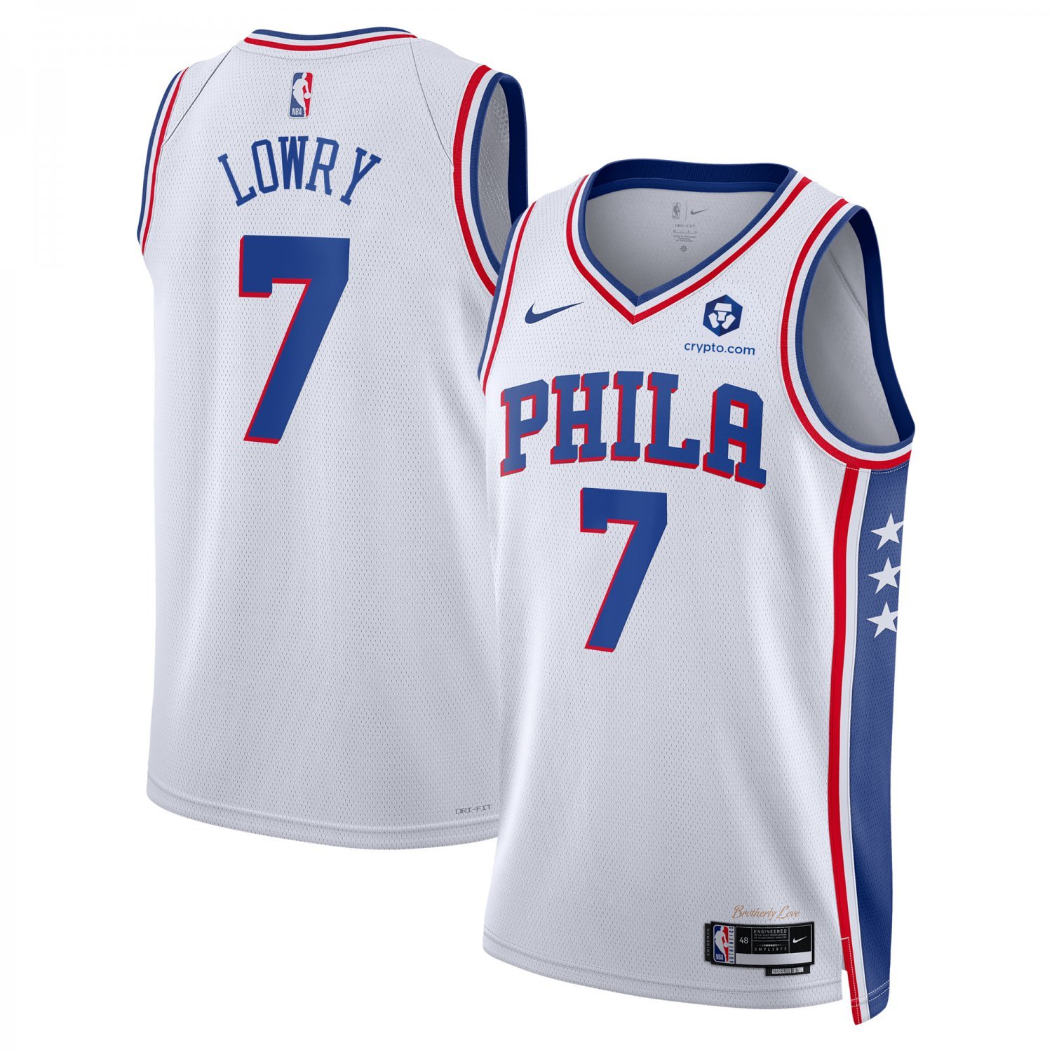 Kyle Lowry White Philadelphia 76ers Swingman Badge Player Jersey - Association Edition