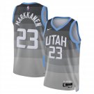 Lauri Markkanen City Edition Stitched Basketball Jersey Gray