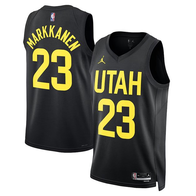 Lauri Markkanen Utah Jazz 2024 Statement Edition Fan Support Team Jersey &acirc;�� Black