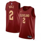 Lonzo Ball #2 Cleveland Cavaliers Icon Edition Jersey Wine Burgundy