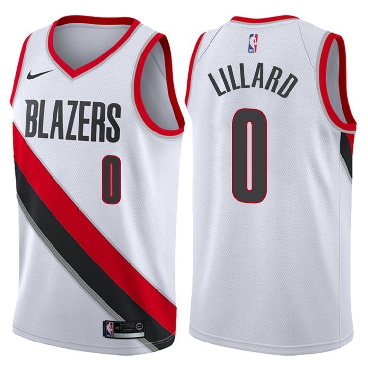Men & Youth #0 Damian Lillard Portland Trail Icon Edition White Jersey