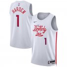 Men & Youth #1 James Harden Philadelphia 2022-23 City Edition White Jersey