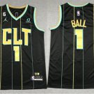 Men & Youth #1 Lamelo Ball Charlotte 2022-23 CIty Edition Black Jersey