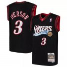 Men & Youth #3 Allen Iverson 76ers Throwback Edition Black Jersey