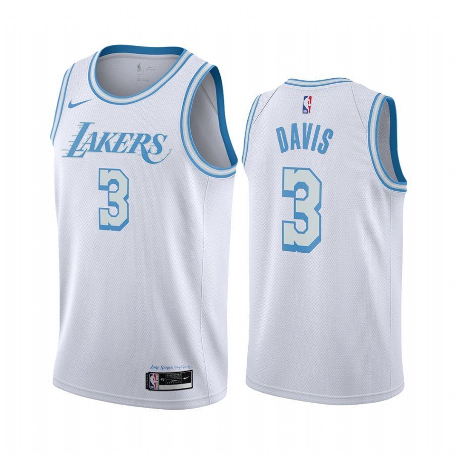 Men & Youth #3 Anthony Davis Los Angeles Lakers City Edition White Jersey