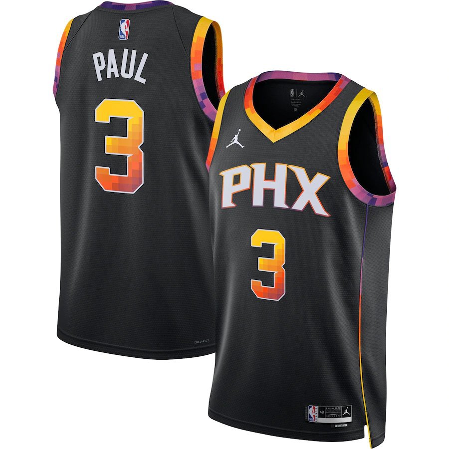 Men & Youth #3 Chris Paul Phoenix Suns 2022-23 Statement Edition Black Jersey