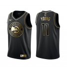 Men & Youth #11 Trae Young Atlanta Hawks Black Golden Edition Jersey__1462