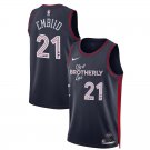 Men & Youth #21 Joel Embiid Philadelphia 76ers 2023-24 City Edition Navy Blue Jersey