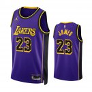 Men & Youth #23 Lebron James Los Angeles Lakers 2022-23 Statement Edition Purple Jersey