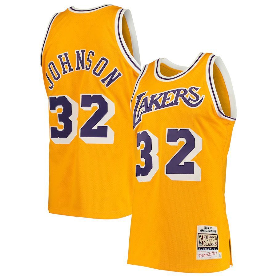 Men & Youth #32 Magic Johnson Los Angeles Lakers Throwback Edition Yellow Jersey