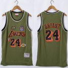 Men Lakers #24 Kobe Bryant Jersey Green 2023 Flight Version