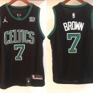 Men's & Kids Celtics Jaylen Brown Stitched Basketball Jersey All Black
