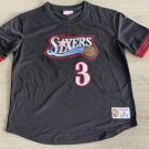 Men's 76ers Allen Iverson MITCHELL & NESS Basketball Short Sleeve Black
