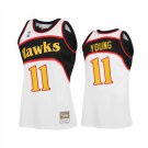 Mens Atlanta Hawks Trae Young White Retro 1986-87 Hardwood Classics Jersey