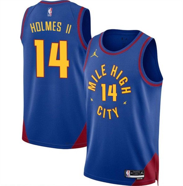 Men's Denver Nuggets DaRon Holmes II Blue 2024 Draft Statement Edition Jersey