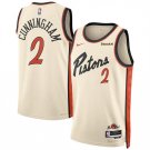 Men's Detroit Pistons #2 Cade Cunningham Cream 202425 City Edition Stitched Basketball Jersey