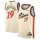 Men's Detroit Pistons #19 Simone Fontecchio Cream 202425 City Edition Stitched Jersey