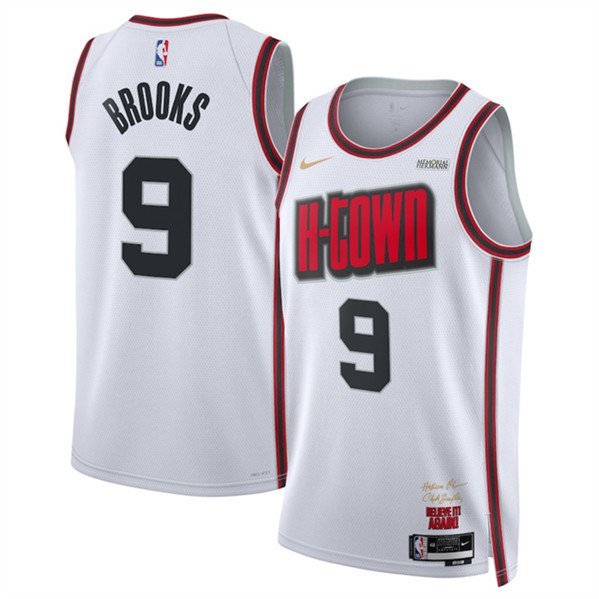 Houston Rockets #9 Dillon Brooks White 202425 City Edition Stitched Jersey