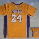 Lakers Kobe Bryant Retro Basketball Stitched Short sleeve Gold