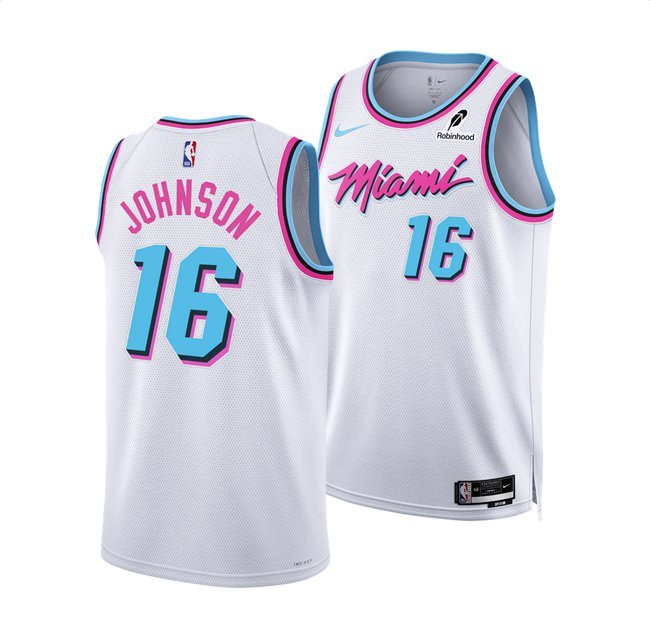 Miami Heat #16 Keshad Johnson White 202425 City Edition Stitched Basketball Jersey