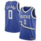 Milwaukee Bucks #0 Damian Lillard Blue 2025 City Edition Swingman Stitched Jersey