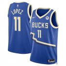 Milwaukee Bucks #11 Brook Lopez Royal 202425 City Edition Stitched Basketball Jersey