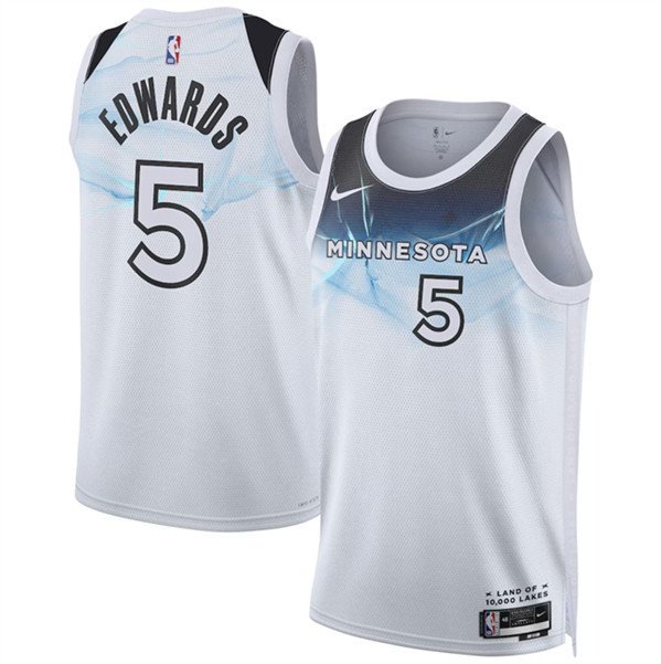 Minnesota Timberwolves #5 Anthony Edwards White 202425 City Edition Stitched Jersey