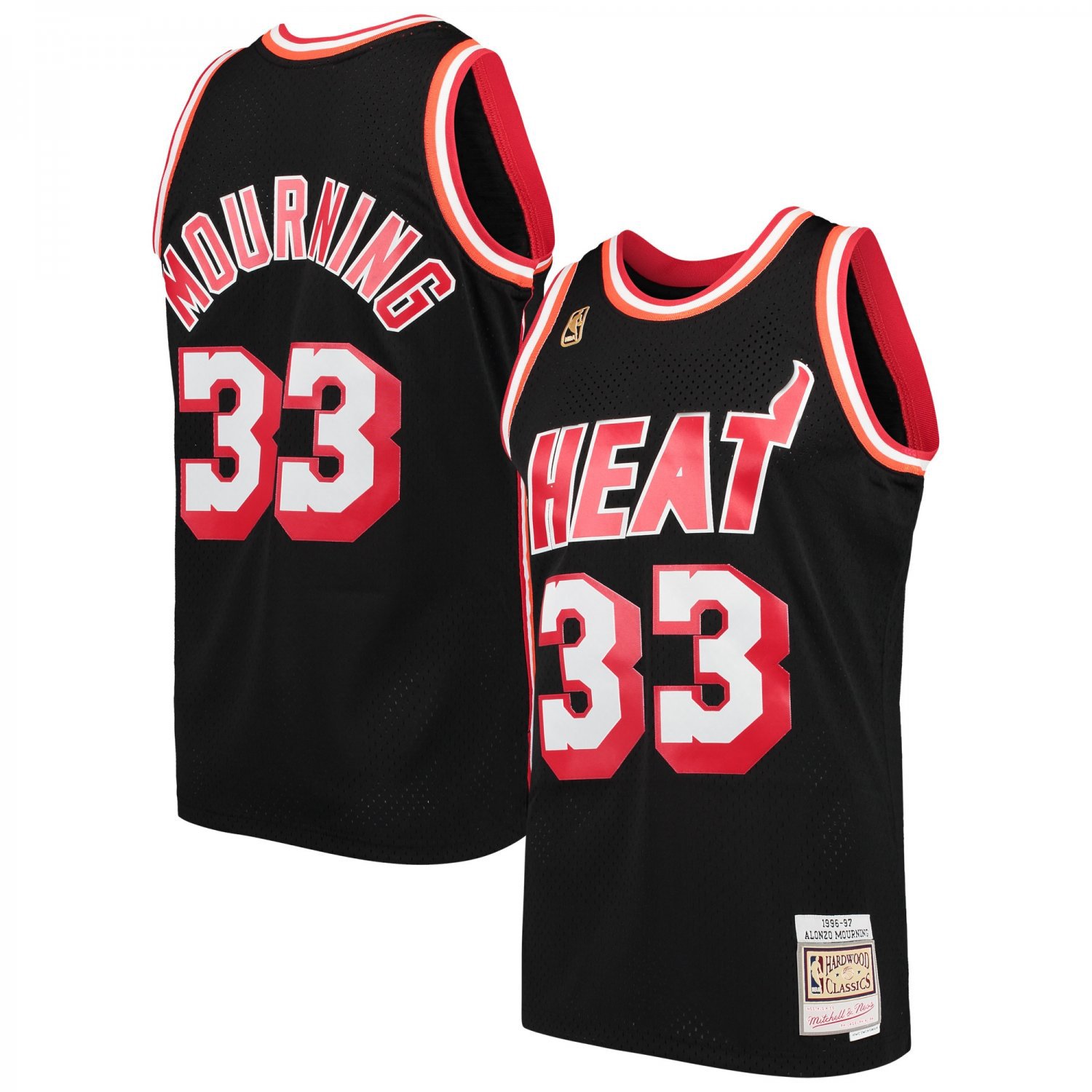 Mitchell & Ness Alonzo Mourning Black Miami Heat 1996-97 Hardwood Classics Swingman Player Jersey