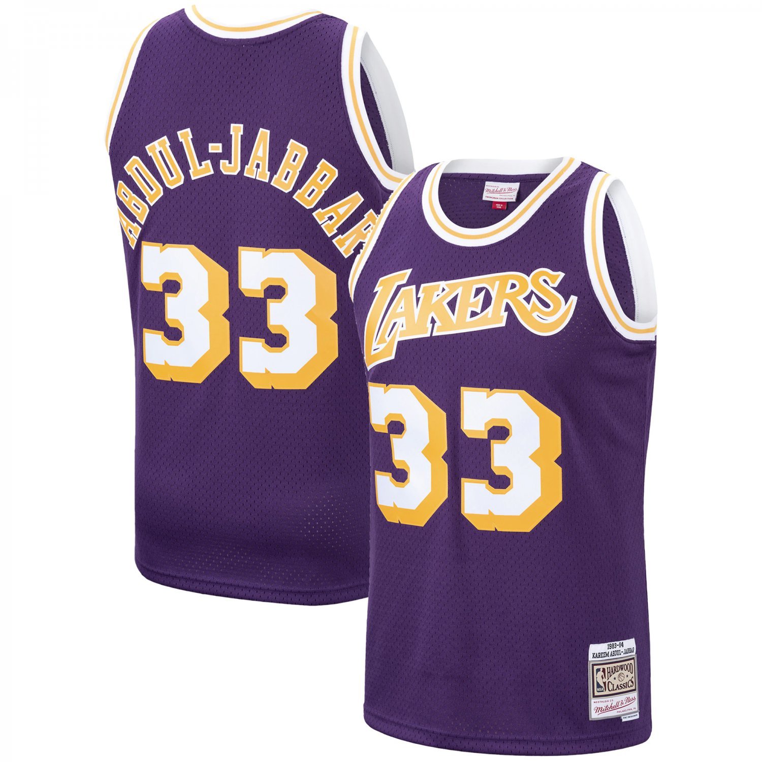 Mitchell & Ness Kareem Abdul-Jabbar Purple Lakers Hardwood Classics Swingman Jersey