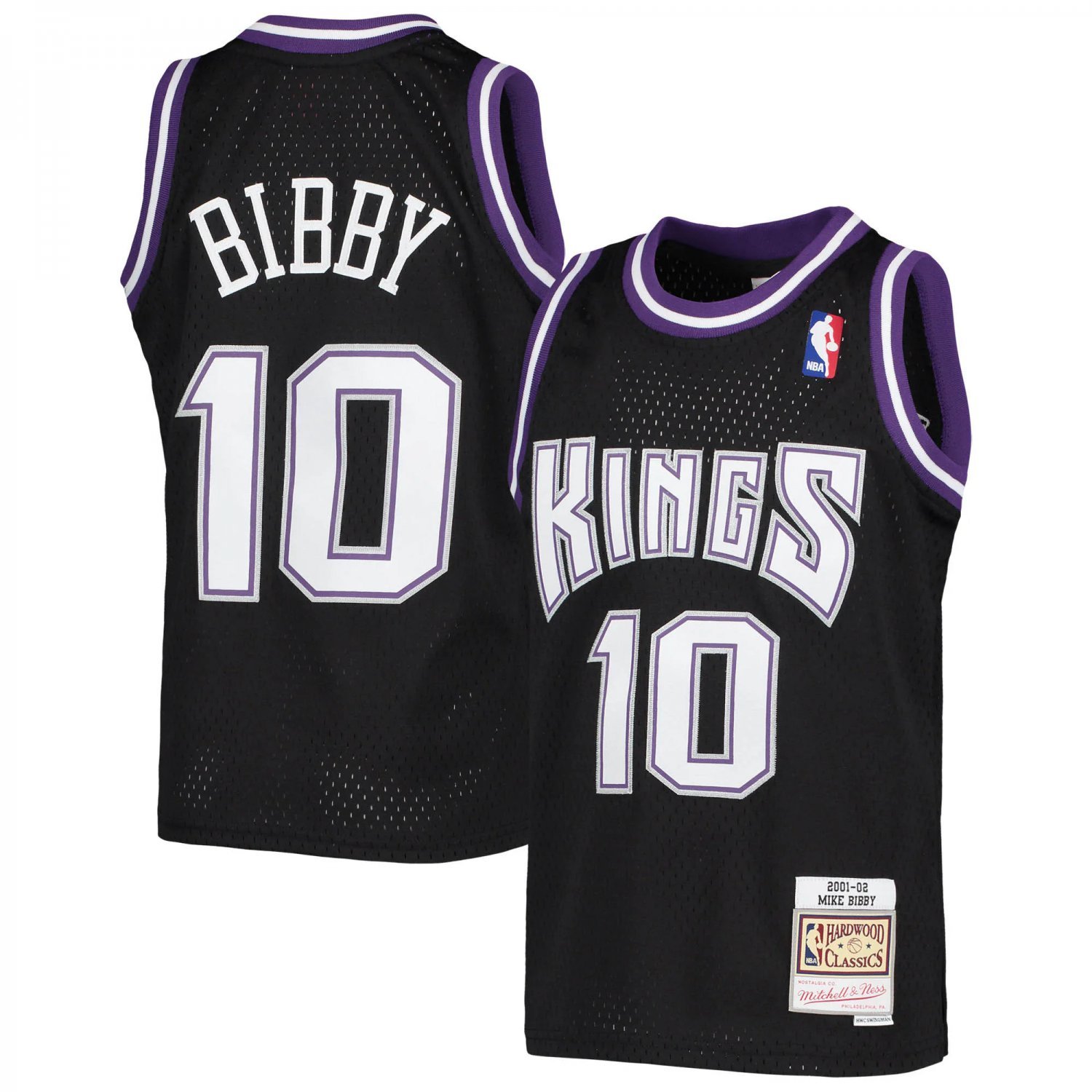 Mitchell & Ness Mike Bibby Black Sacramento Kings Hardwood Classics 2001-02 Swingman Jersey