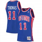 Mitchell Ness Pistons #11 Isiah Thomas Basketball Jersey Blue
