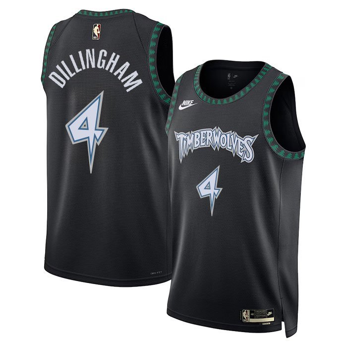 Rob Dillingham #4 Minnesota Timberwolves Statement Edition Fan Support Team Jersey &acirc;�� Black