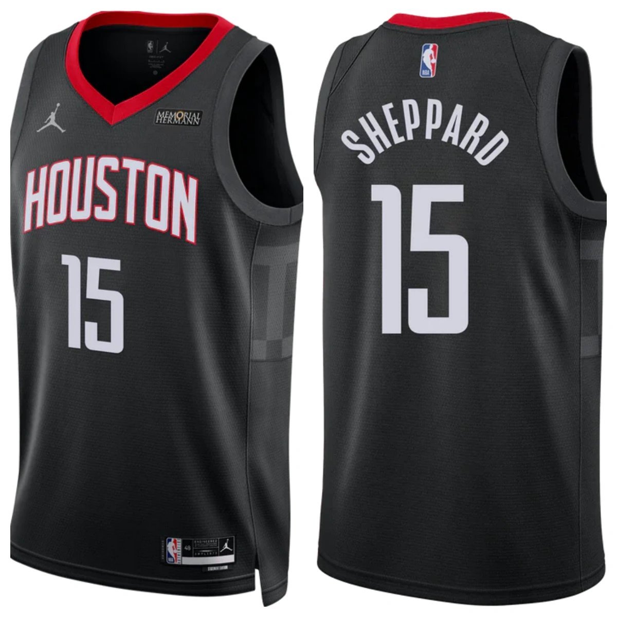 Rockets #15 Reed Sheppard Black Statement Edition Stitched Jersey