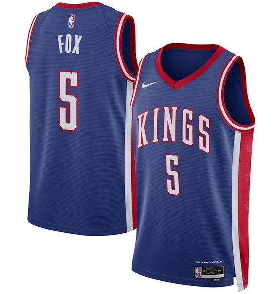 Sacramento Kings #5 De'Aaron Fox Blue 202425 City Edition Swingman Stitched Jersey
