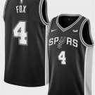 San Antonio Spurs #4 De'Aaron Fox Black Icon Edition Stitched Basketball Jersey