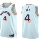 San Antonio Spurs #4 DeAaron Fox Light Blue 2024-25 City Edition Jersey