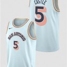 San Antonio Spurs #5 Stephon Castle Light Blue 202425 City Edition Stitched Jersey