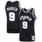 San Antonio Spurs #9 Tony Parker Black Mitchell & Ness Stitched Jersey