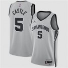 Spurs #5 Stephon Castle Silver 2025 Statement Edition Stitched Jersey