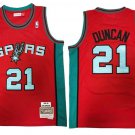 Spurs #21 Tim Duncan Stitched Jersey Red Throwback