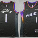Suns #1 Devin Booker Black 2025 Statement Edition Stitched Jersey