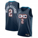 Thunder #2 Shai Gilgeous Alexander City Jersey Charcoal Gray Black