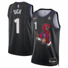 Toronto Raptors #1 Gradey Dick Black 202425 City Edition Stitched Basketball Jersey