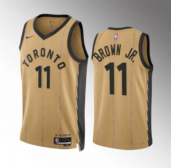 Toronto Raptors Bruce Brown Jr Gold 2024 City Edition Jersey