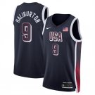 USA Basketball Tyrese Haliburton Navy 2024 Swingman Stitched Jersey