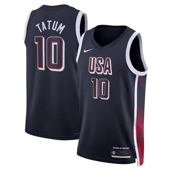 USA Jayson Tatum Navy 2024 Swingman Stitched Basketball Jersey