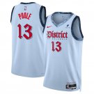 Washington Wizards #13 Jordan Poole Powder Blue 202425 City Edition Stitched Jersey