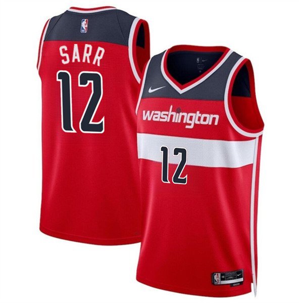 Washington Wizards Alexandre Sarr Red Icon Edition Stitched Basketball Jersey