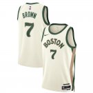 Youth Celtics Jaylen Brown Swingman Basketball Jersey White 2024 City Edition
