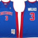 youth Detroit Pistons #3 Ben Wallace Mitchell & Ness Royal Hardwood Classics Jersey